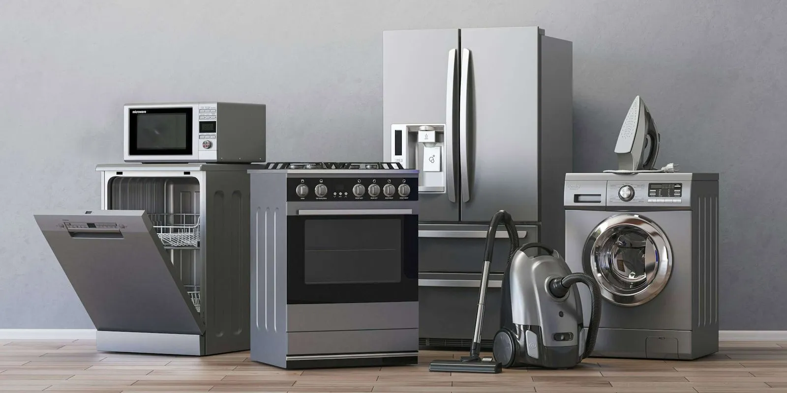 Household appliances including refrigerator, washer and kitchen appliances